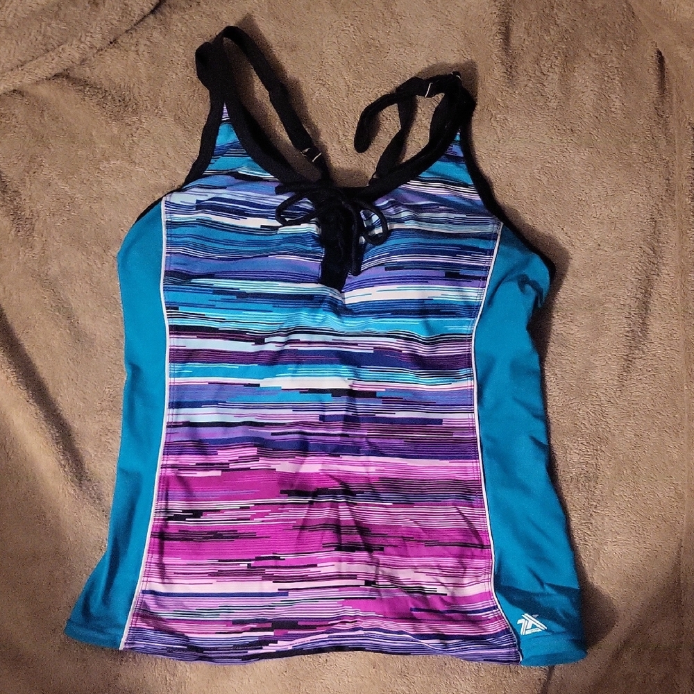 ZeroXposur Women's Striped Swim Top